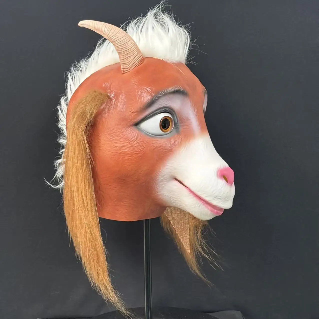 Niedliche Schafkopf-Maske, Latex-Tiermaske, Neuartiges Halloween-Kostüm für Maskenball-Party – Detail 6