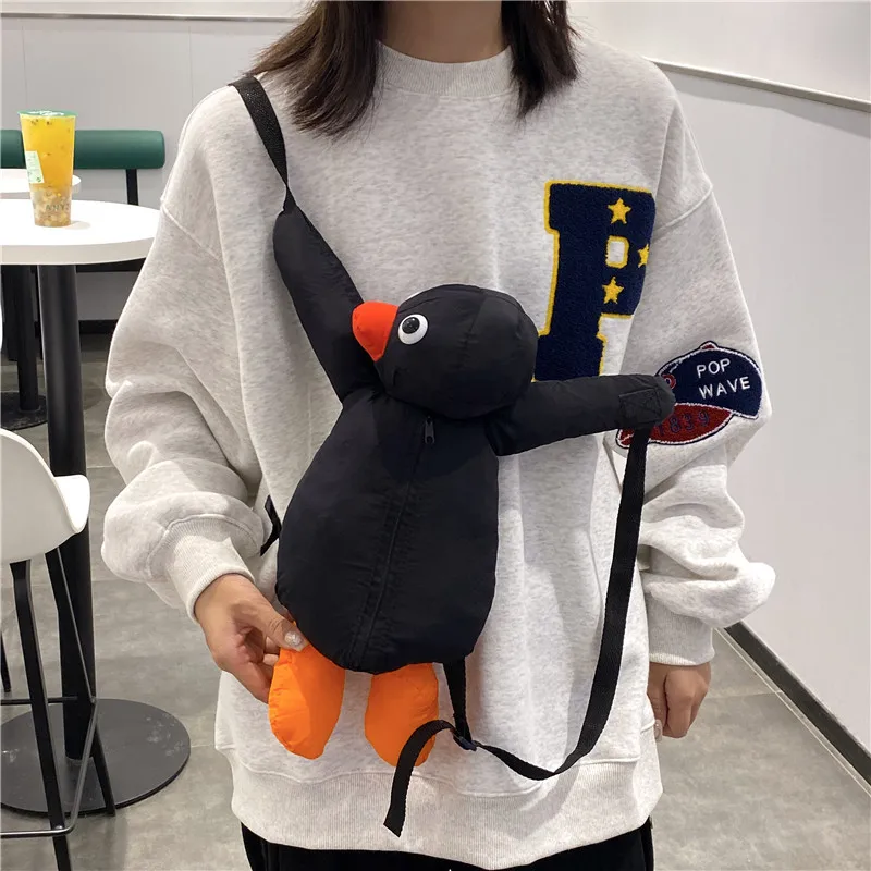 Mochila de peluche de pingüino de dibujos animados para niños y niñas, bolso de hombro de Animal de peluche suave, juguete de pingüino lindo, los mejores regalos de cumpleaños, 38cm