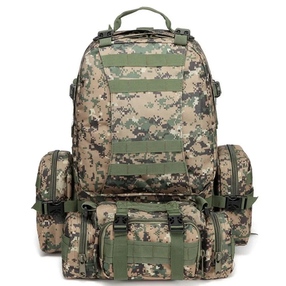 Combination Climbing Backpack Outdoor Sports Waterproof Mountaineering Shoulder Bag Camouflage Tactical Rucksack Pocket Bggage