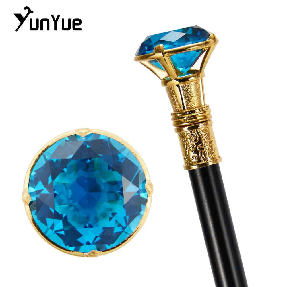 

Трость золотого и синего цвета с бриллиантами, джентльменская элегантная модная художественная декоративная трость, женская винтажная вечеринка, косплей Sceptre