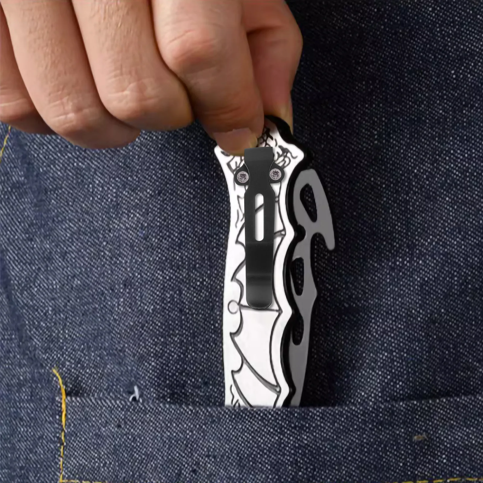 

Knife Back Clip Stainless Steel Portable Pocket Clip For Outdoor Camping Hiking Belt Clamp Tool Replacement