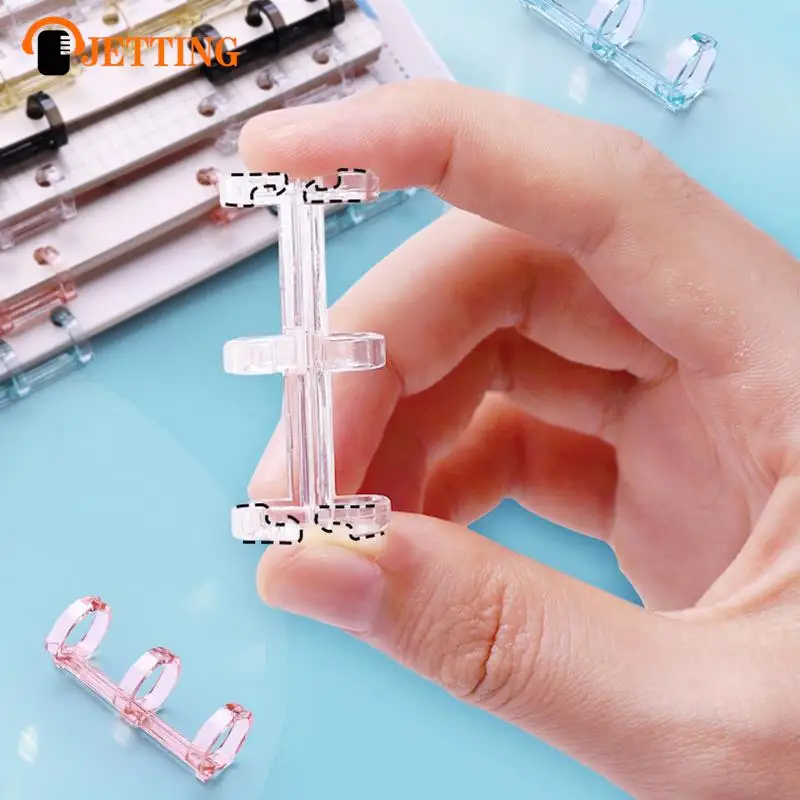 2Pcs Mini Loose Leaf Binder Clips 3 Rings Binding Ring Plastic Binder For Handmade Diary Book Scrapbook Note Book