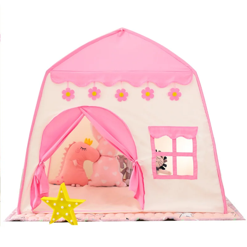 Tente de jouet d'intérieur pour enfants, lit de tipi de princesse pour filles et garçons, maison pliante, jeu Wigwam pour enfants, cadeau