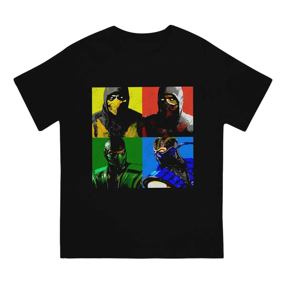 Ninjas Classic Mortal Kombat Men T Shirt Fibre Punk Crewneck Polyester TShirt Harajuku