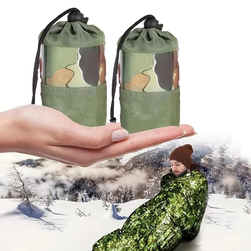 Waterproof Thermal Emergency Sleeping Bag Portable Survival Blanket Bags Windproof for Camping Hiking Outdoor