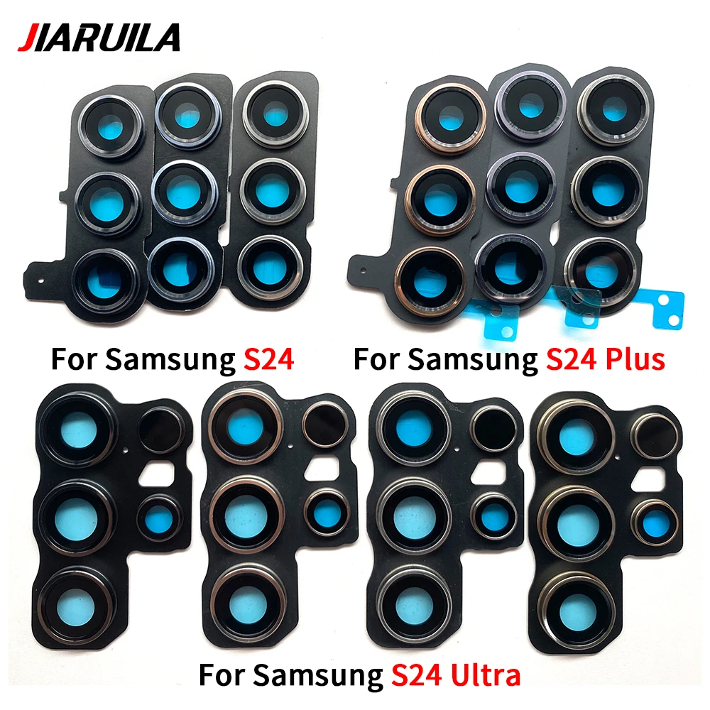 

New For Samsung S24 Plus Ultra Back Rear Camera Glass Lens Circle Cover With Adhensive