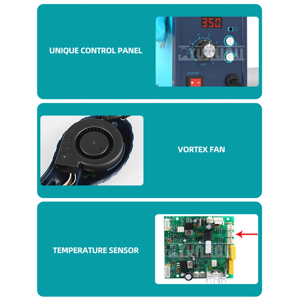 Digital display welding station constant temperature 550W high power hot air gun mobile phone welding station maintenance