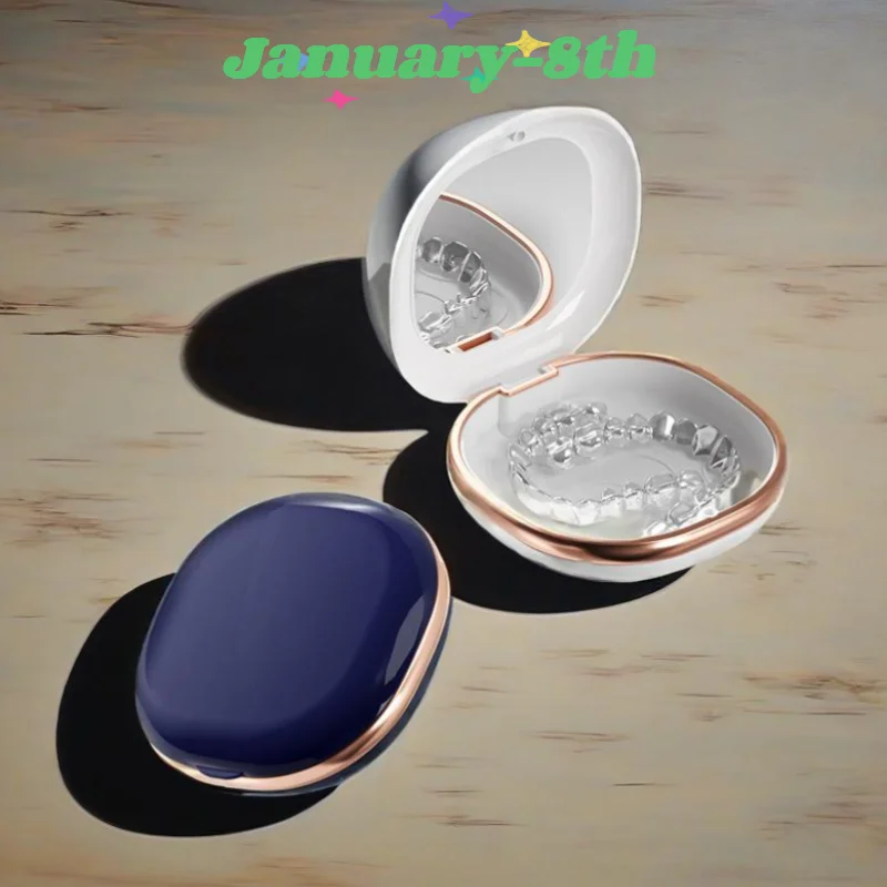 1 ชิ้นแม่เหล็กฟันปลอมกล่องวงเล็บกรณีทันตกรรม Retainer กล่องกรณี Aligner Mouth Guard คอนเทนเนอร์สําหรับฟัน Travel