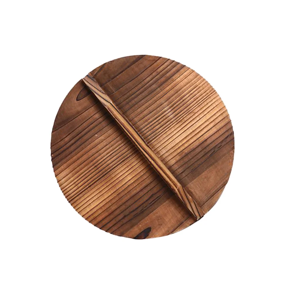 

Wok with Lid Cooking Tool Anti Oil Splashing Cover Knob Kitchen Gadget Wooden Protector Work
