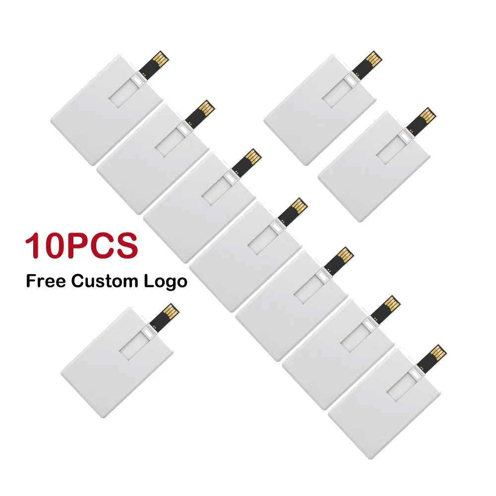 

10PCS Custom Logo Print Picture 128MB 4GB 8G 16GB 32G USB Flash Drive Credit Card Pendrive Business Name Shaped USB Memory Stick