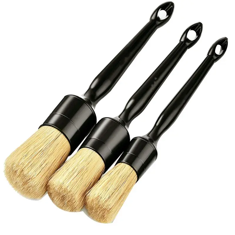 

Well 3PCS Car Exterior Interior Detail Brush Hair Bristle Brushes For Car Cleaning Dashboard Cleaning Brush