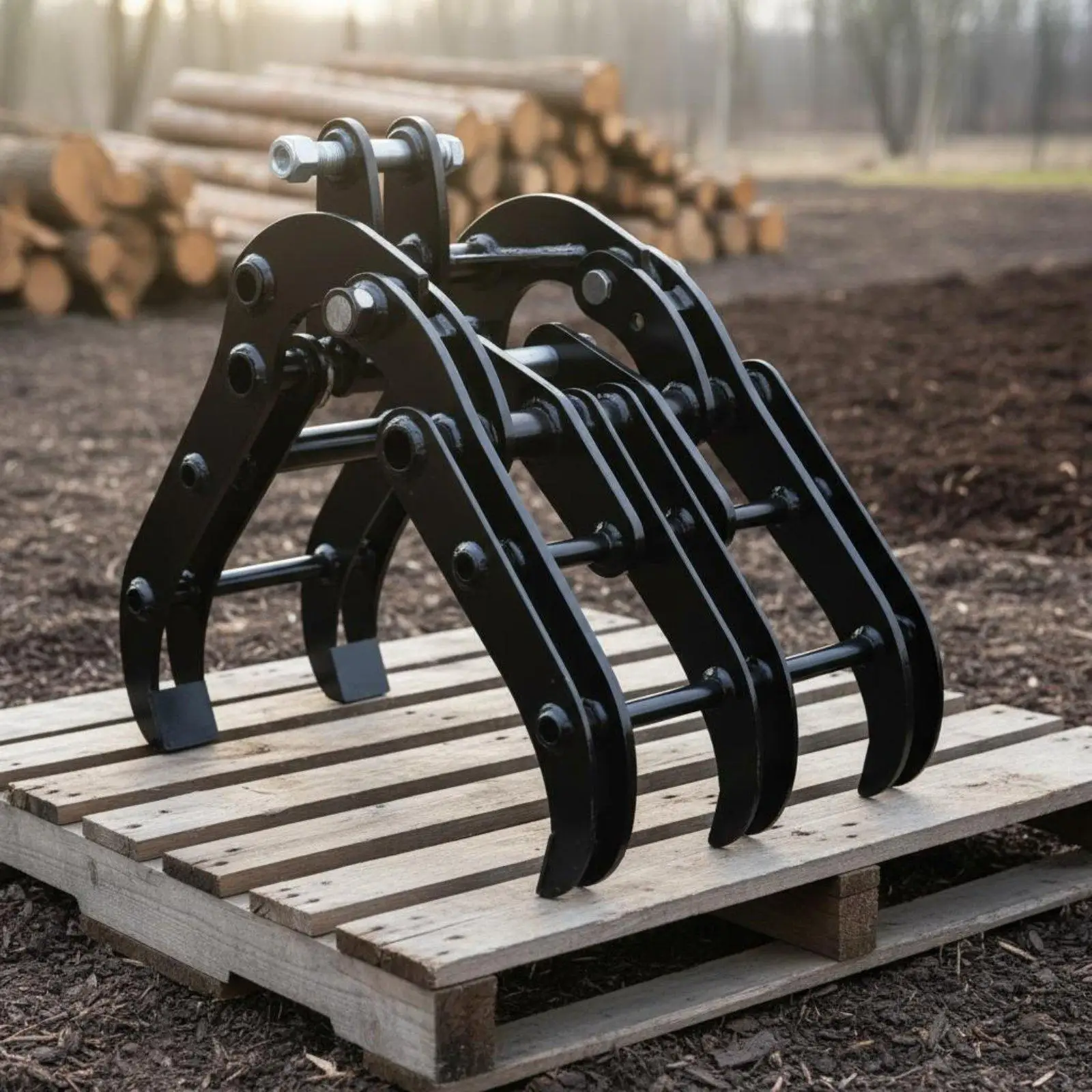 Mini Excavator Hydraulic Grapple Bucket Thumb Clamp for Logs Stones Debris Clearing High Strength Steel