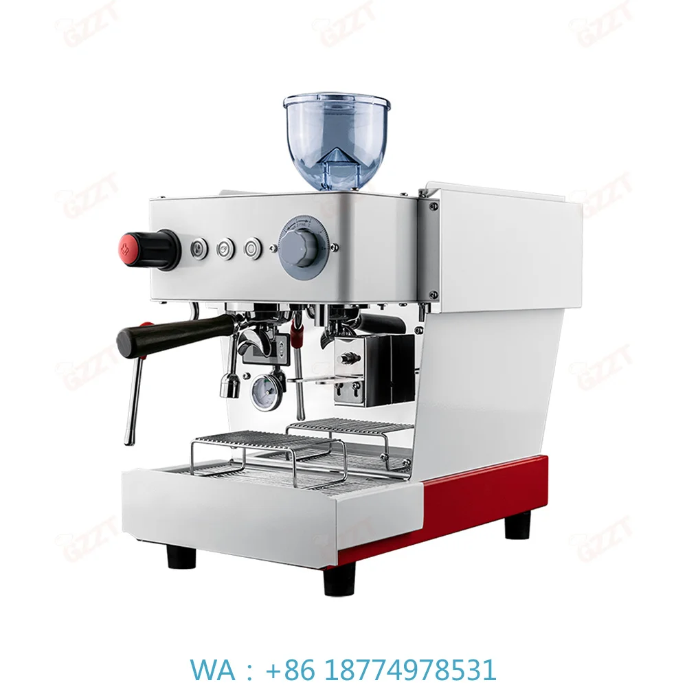 Commercial Professional Single Group Espresso Maker, 6L Boiler With Coffee Grinder for Espresso Cappuccino 120 Cups Per Hour
