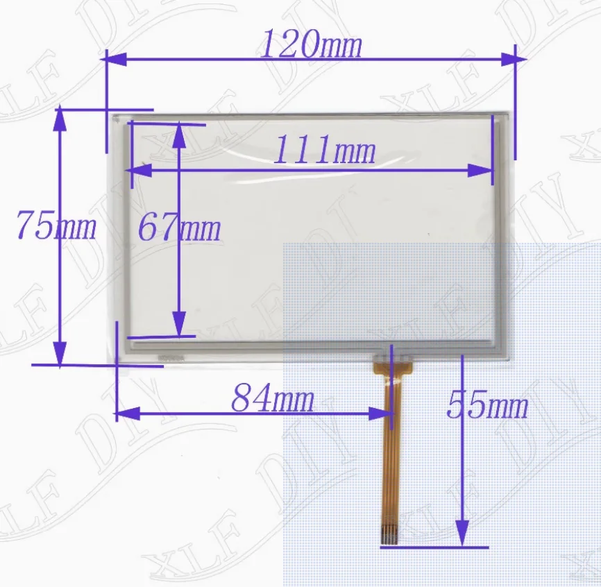 M5023 car navigation digital universal touch handwriting external screen glass four wire resistor 5-inch