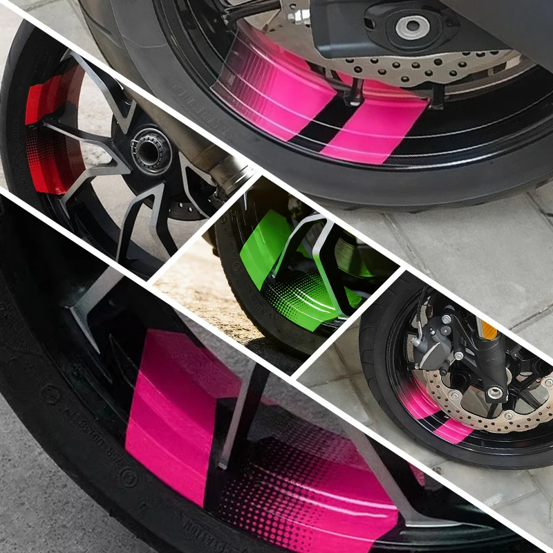 Geometric Arrow Motorcycle Sticker Set Waterproof Sunproof Vinyl Decal for Motorcycle Car Wheel Rim Outdoor Riding Decor