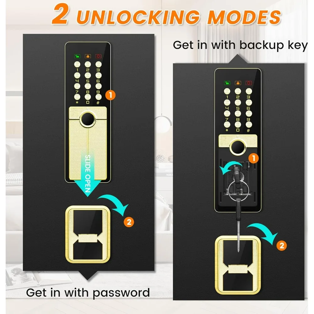 8.5 Cuft Extra Large Home Safe Fireproof Waterproof, Heavy Duty Fire Proof Safes with Fireproof Bag, Electronic Keypad, Keys and image 4