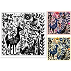 Abstract Animals Clear Stamps Deer Bird Rabbit Chicken Clear Stamps Flowers Plants Silicone Stamps for DIY Scrapbooking Photo