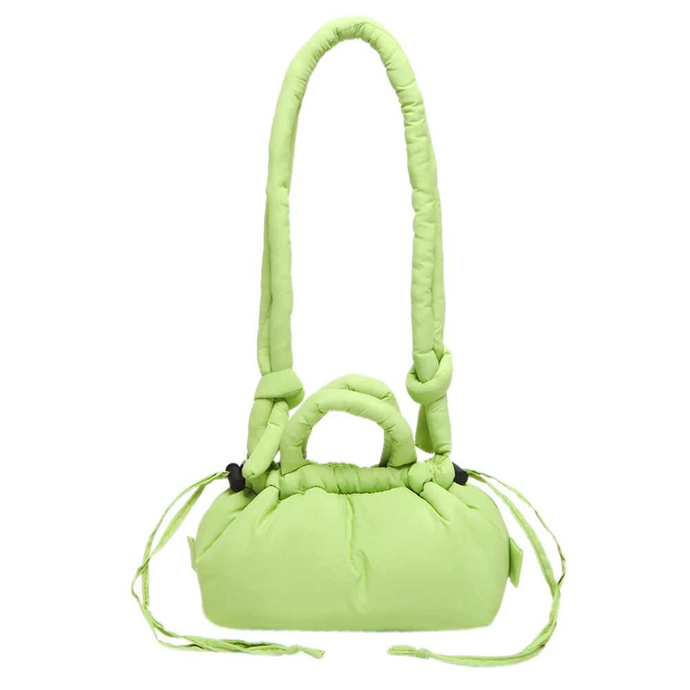 キャンディーカラーのファッションハンドバッグソフトパファークロスボディバッグ調節可能なストラップ付き小さなトートバッグ女性の仕事ショッピング旅行