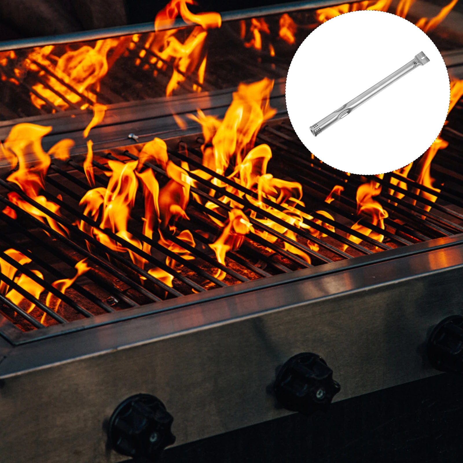 

4pcs Adjustable Furnace Accessories Stainless Steel Grill Tube Gas BBQ Burner Replacement Parts Heat Resistant Long Life Kitchen