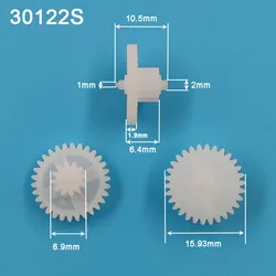 30122S 0.5M Plastic POM Gear with 2mm Shaft Diameter 16mm 30 Teeth /12 Teeth Double Layer Gear Axle DIY Toy Parts Accessories