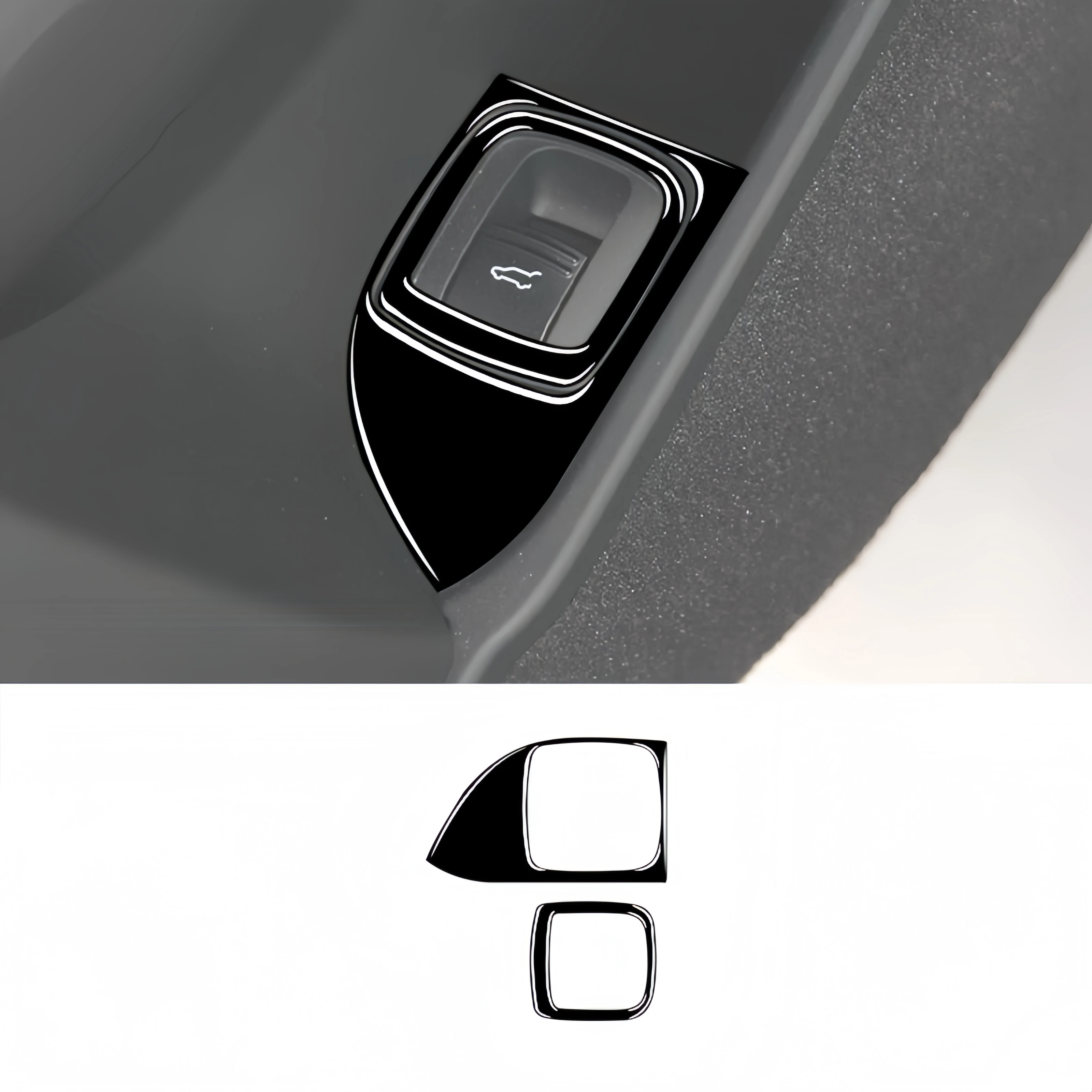 

For Porsche Cayenne 2003-2010 Piano Black Car Interior Rear Trunk Door Button Switch Trim Cover Decoration Sticker Accessories