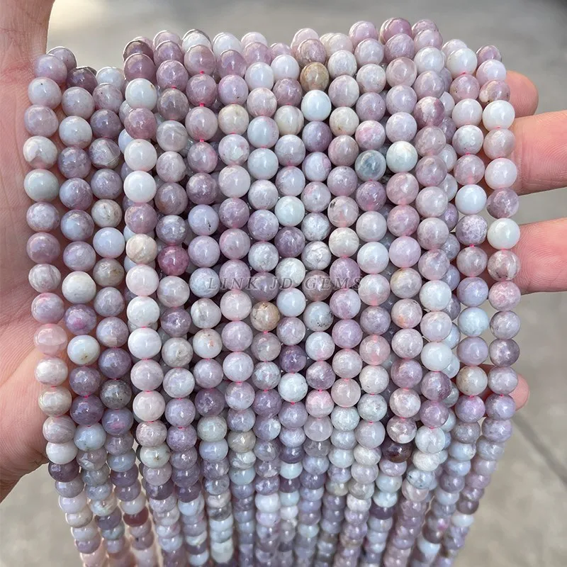 1A Natural Plum Flower Tourmaline Beads Round Loose Spacer Beads 6 8mm Pick Size For Jewelry Making Handmade Bracelet Accessory view 4