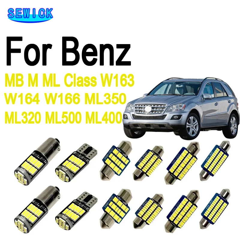 Canbus Car LED Interior Light Kit For Mercedes Benz MB M ML Class W163 W164 W166 ML350 ML320 ML500 ML400 Led Bulbs No Error