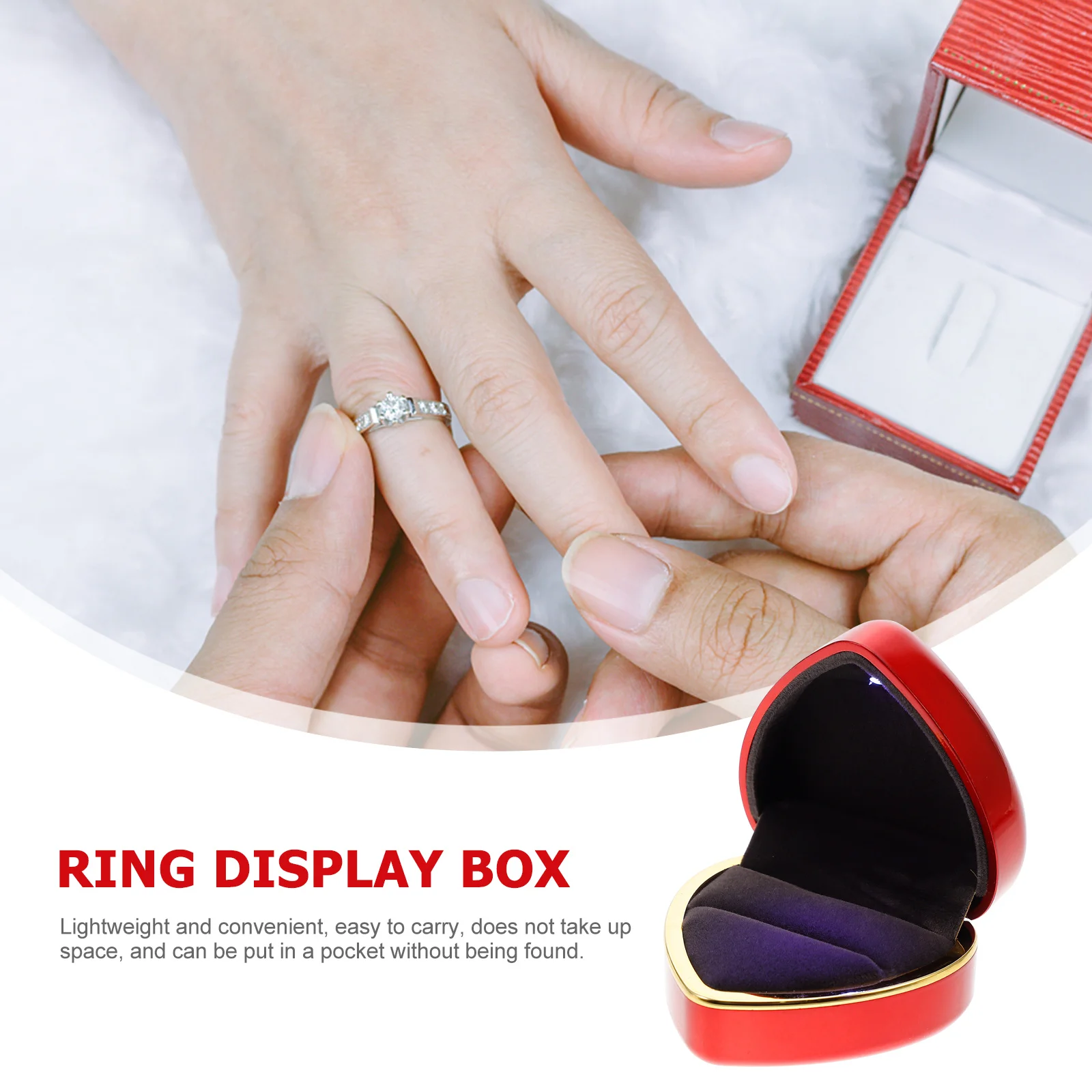 

Heart Shaped Ring Box Cash Storage Wedding Display Holder Boxes with Lids