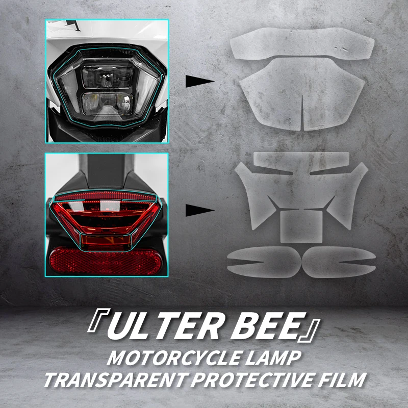 

Used For Surron ULTER BEE Style Bike Accessories Headlight And Taillight Transparent Protective Film Motor Lamp Refit Sticker