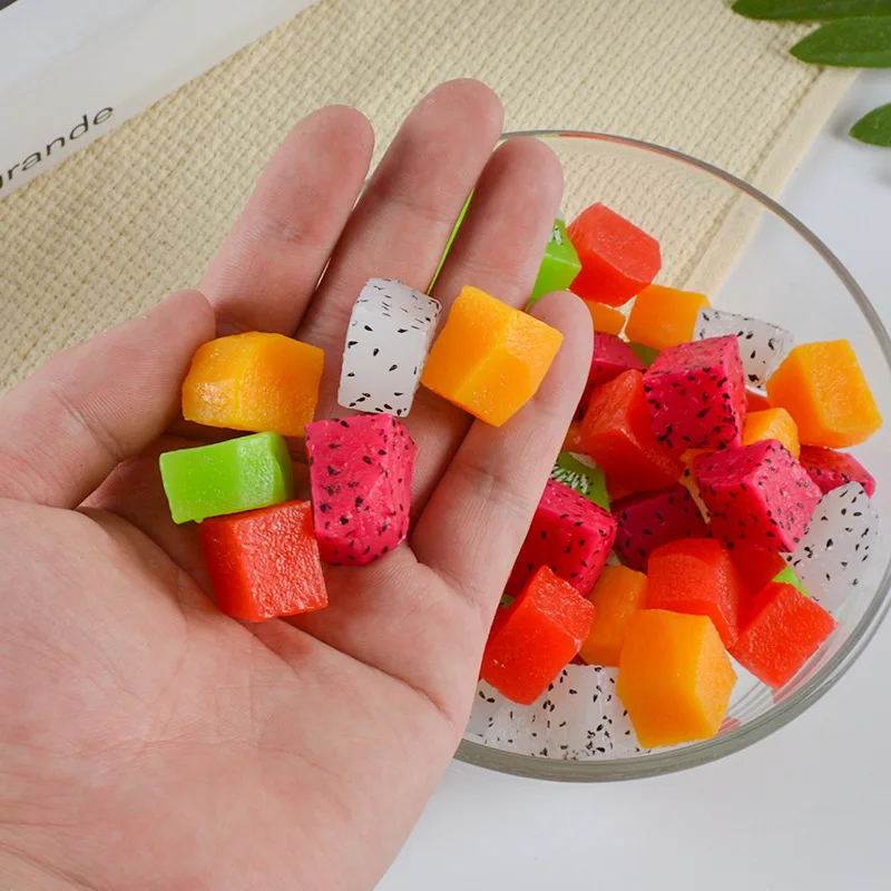 10pcs Simulation Fruit Slices Artificial Kiwifruit Pitaya Watermelon Fruit Models Lifelike Fruit Shop Window Display Props Decor