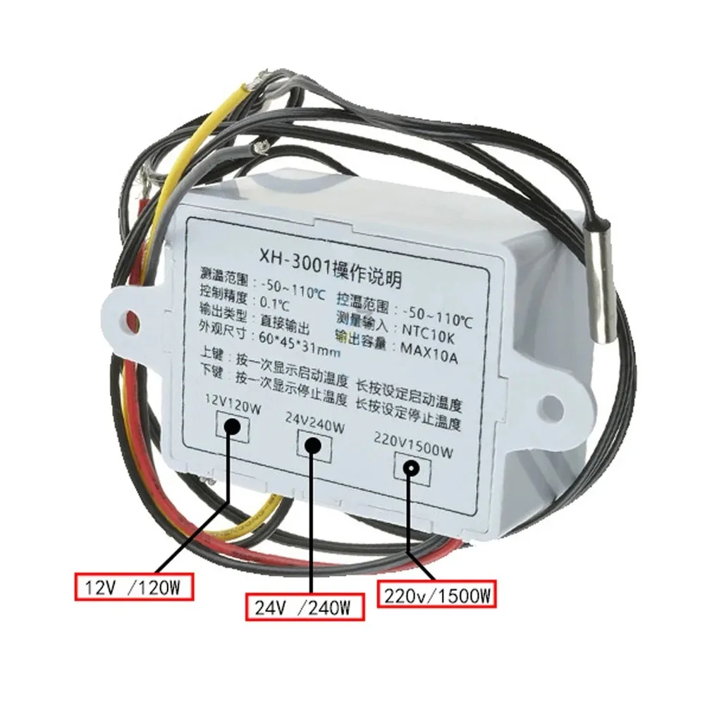 XH-W3001 Digital Control Temperature Microcomputer Thermostat Switch Thermometer 12V 24V 220V New Thermoregulator