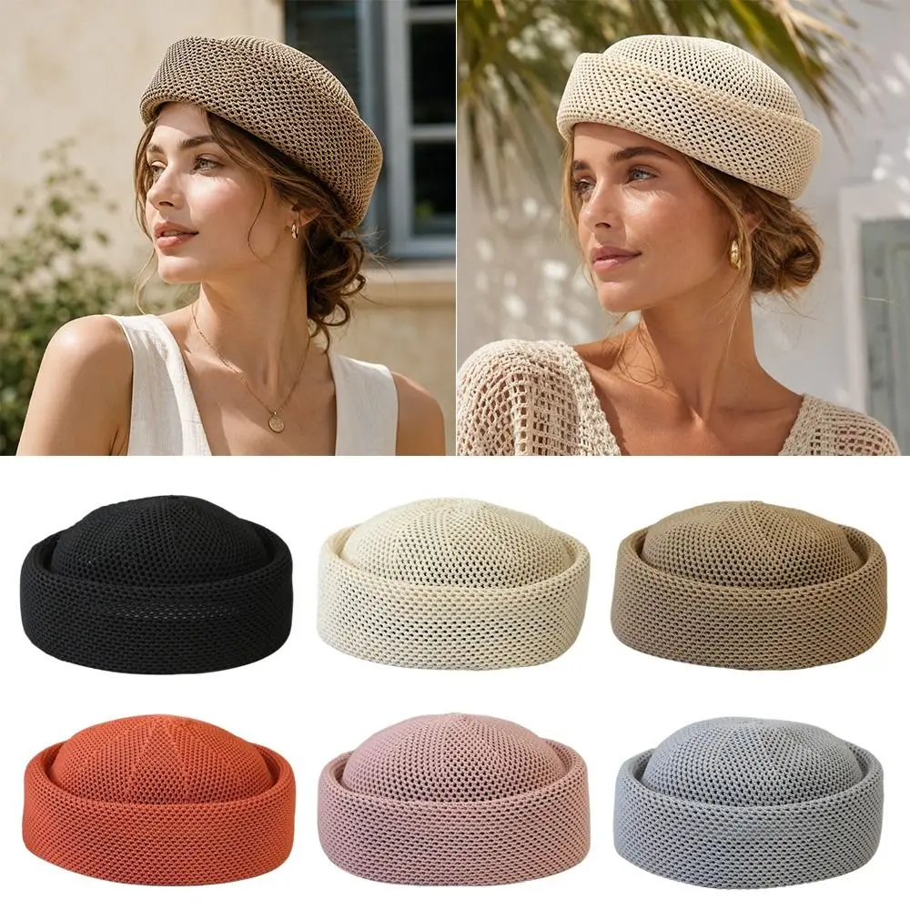 Fashion Summer Hard Berets Caps Outdoor Mesh Painter Hat Breathable Adjustable Women Sun Hat Pillbox Hat