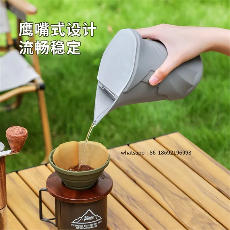 Portable Drip Coffee Hand Brewing Pot Three-speed Flow Control Design Outdoor Household Silicone Hand Brewing Coffee Pot Water