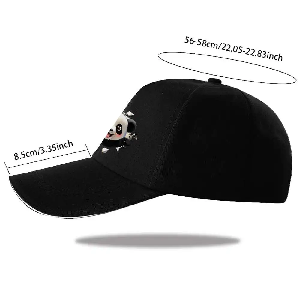 Panda Breaking Through Wall Graphic Trucker Hat Unisex Polyester Adjustable Outdoor Baseball Cap