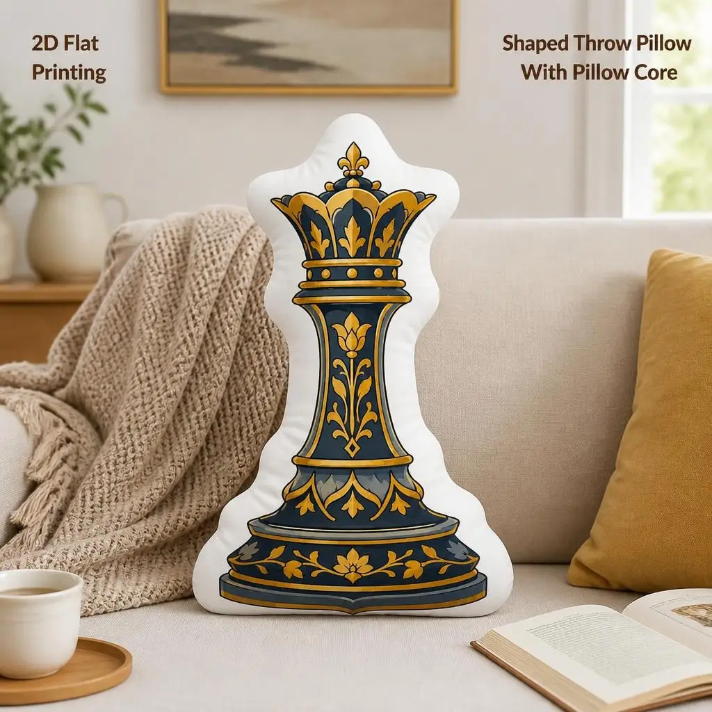 Crown Queen Chess Players Gift Plush Pillow Cushion Irregular Stuffed Throw Pillow Home Decor Gift Sofa Bed Home