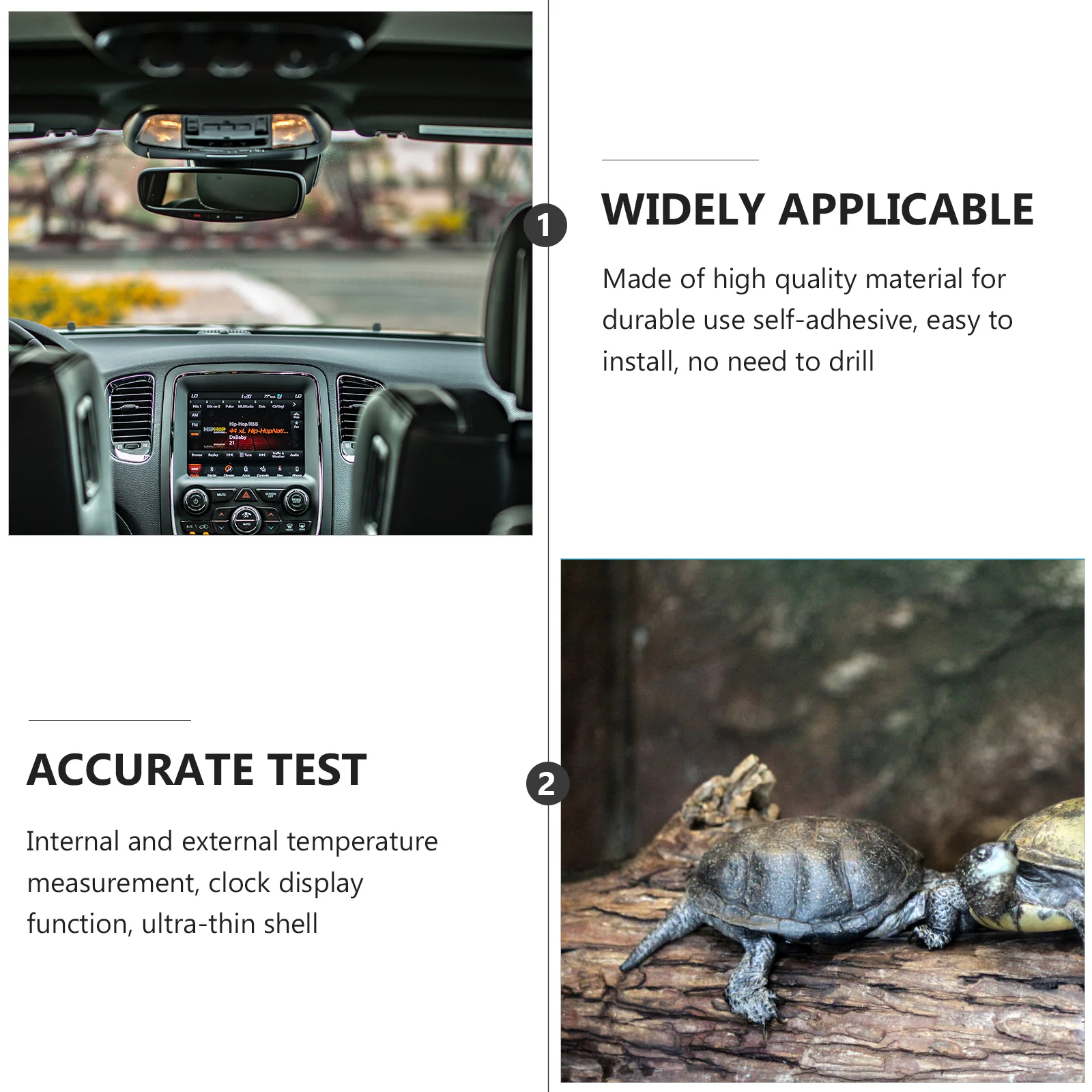 

Ultra-Thin Digital Thermometer Car Supplies for Fish Tank Outdoor Indoor Refrigerator Air Conditioner Self-Adhesive No Drilling