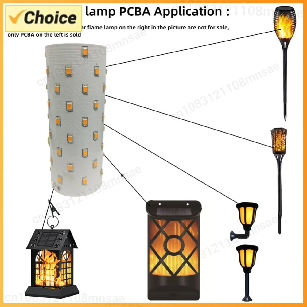 3.7V Solar Flame Lamp Board Flexible 51 LED Light Circuit Board 3 Modes Control Drive Board Battery Powered Electrical Equipment