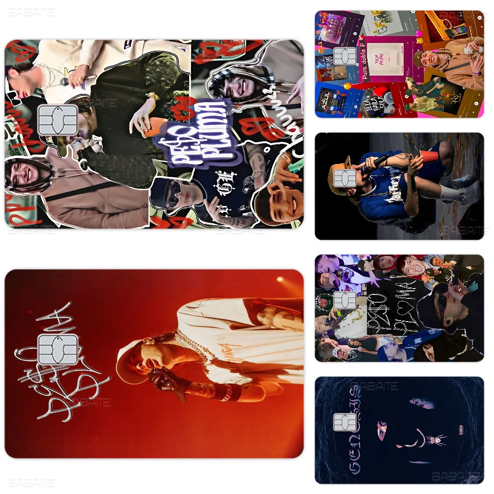 المغني P-Peso P-Pluma 2024 أنيمي الكرتون الجلد ملصقات فيلم الشريط الحال بالنسبة لبطاقة الخصم الائتمانية الكبيرة الجانب الأمامي