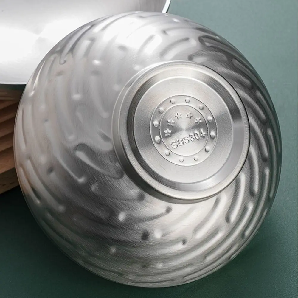 

Thickened Stainless Steel Bowl High Footed Double Layer Korean Ramen Bowl Heat-insulating Drop Resistant Soup Bowl