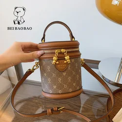 Beibaobao 2024 New Single Shoulder Crossbody Bag Casual Trend Fashion Handbag Cylindrical Bag Women's Bag Bolso de mujer