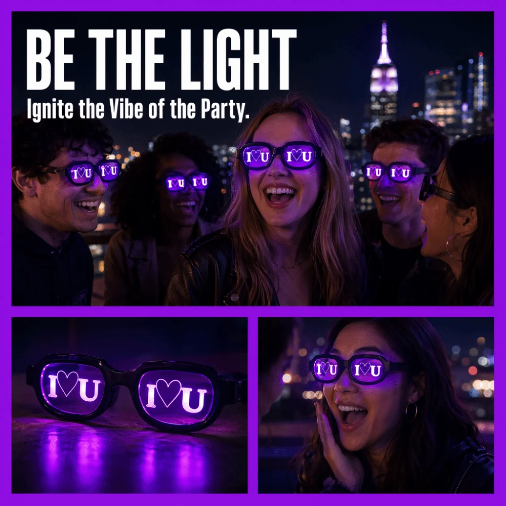 Special Effect LED Glasses Glowing Neon Sense of Technology Luminous Eyewear Red Eyes Flashing Light Flash Eye Glasses Cosplay view 5