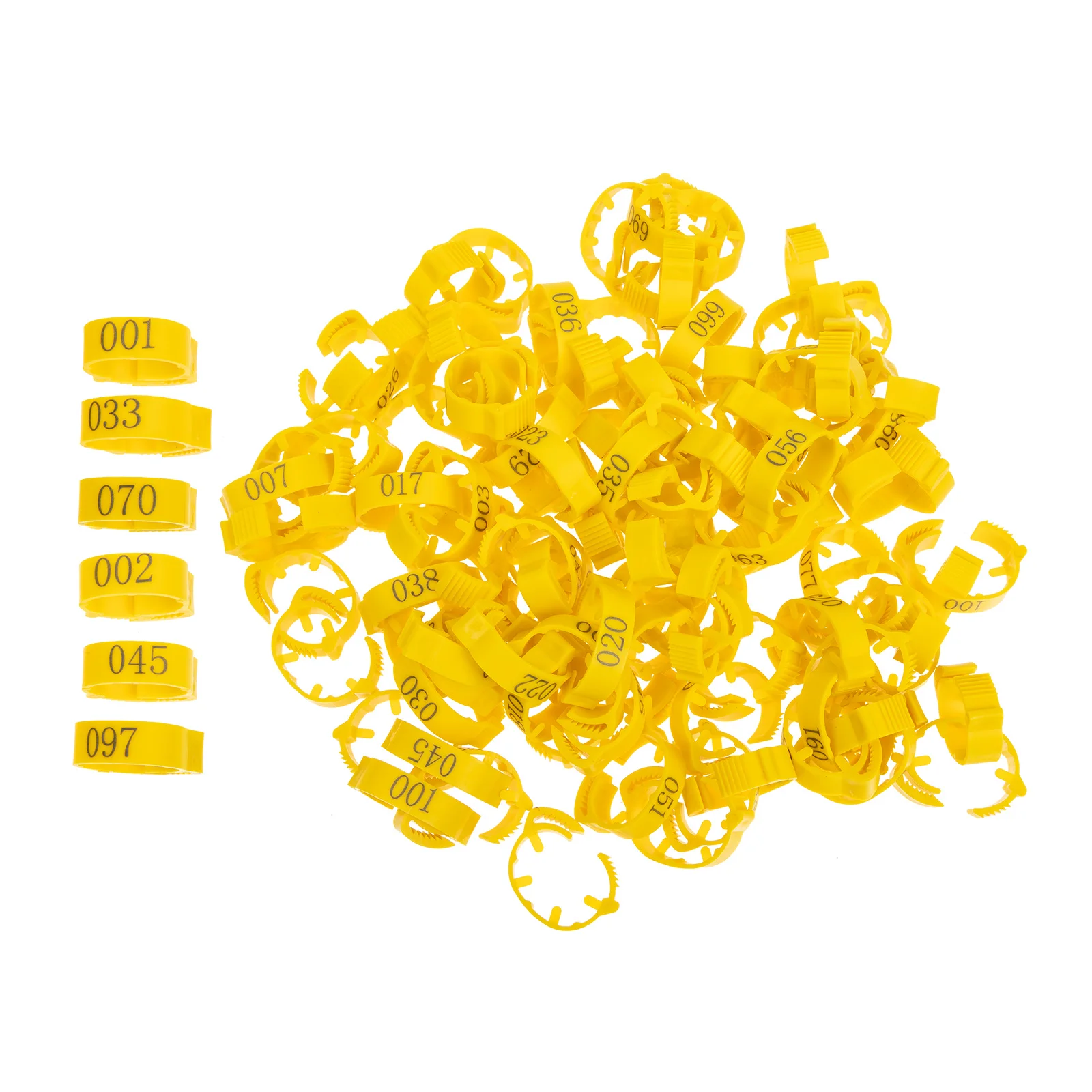 

100Pcs Poultry Foot Rings Smooth Surface Lightweight Chicken Identification Rings Numbered Marking Tools for Breeding Separation