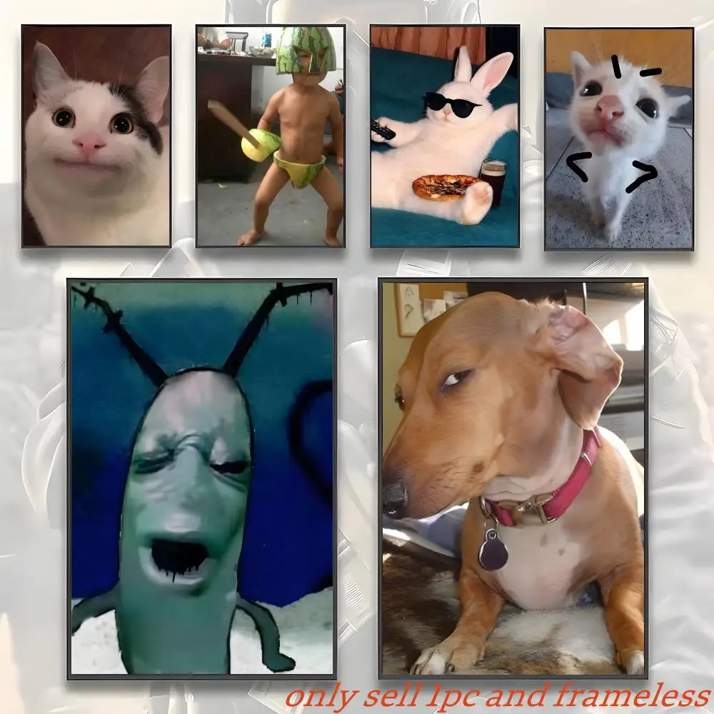 Fantasy Internet Meme Emoji Animal Images Poster Gift with prints Home bedroom living room decoration promotion and display