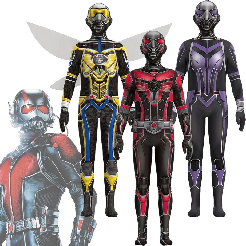 

New Ant Man 3 Cosplay Costume Kids Upgrades Quantumania Superhero Suit Boy Jumpsuit Birthday Party Fancy Dress Halloween Costume