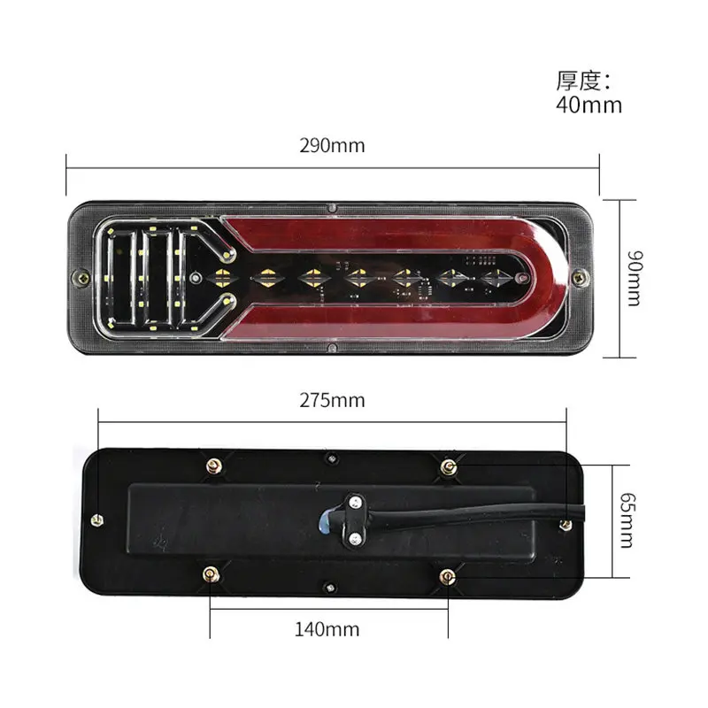 2 قطعة 12 فولت/24 فولت سيارة مقطورة الشاحنات أضواء خلفية سيارة LED الخلفية الذيل ضوء تشغيل بدوره إشارة المصابيح الخلفية شاحنة حافلة الضوء الخلفي أجزاء