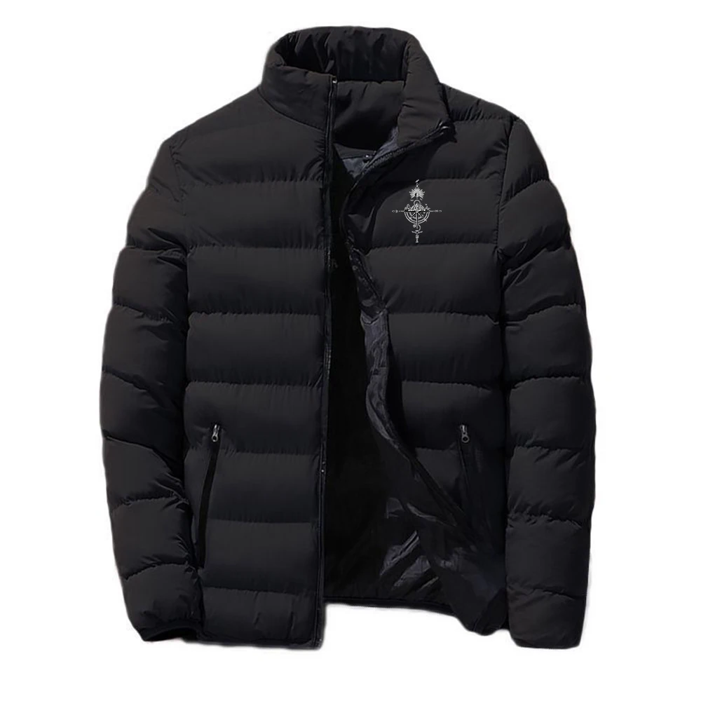 2025 Autumn And Winter Man's Retro Compass Logo Print Fashion Trench Jackets Brand Business Coat Leisure Windbreakers Hoodies