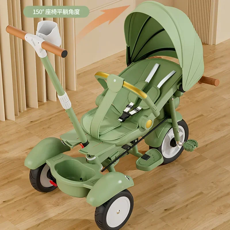 Kinder Dreiräder Kinderwagen 1-6 Jahre alte Kleinkinder Fahrräder Musik Kinderwagen 3 in 1 Kinderwagen