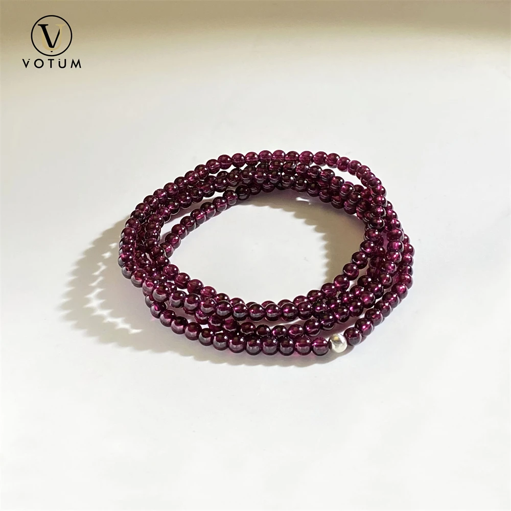 

Votum Natural Rhodolite Garnet Bracelet for Women Lady Birthday Luck Red Purple Crysta Healing Yoga Gift Gemstone Beaded Jewelry