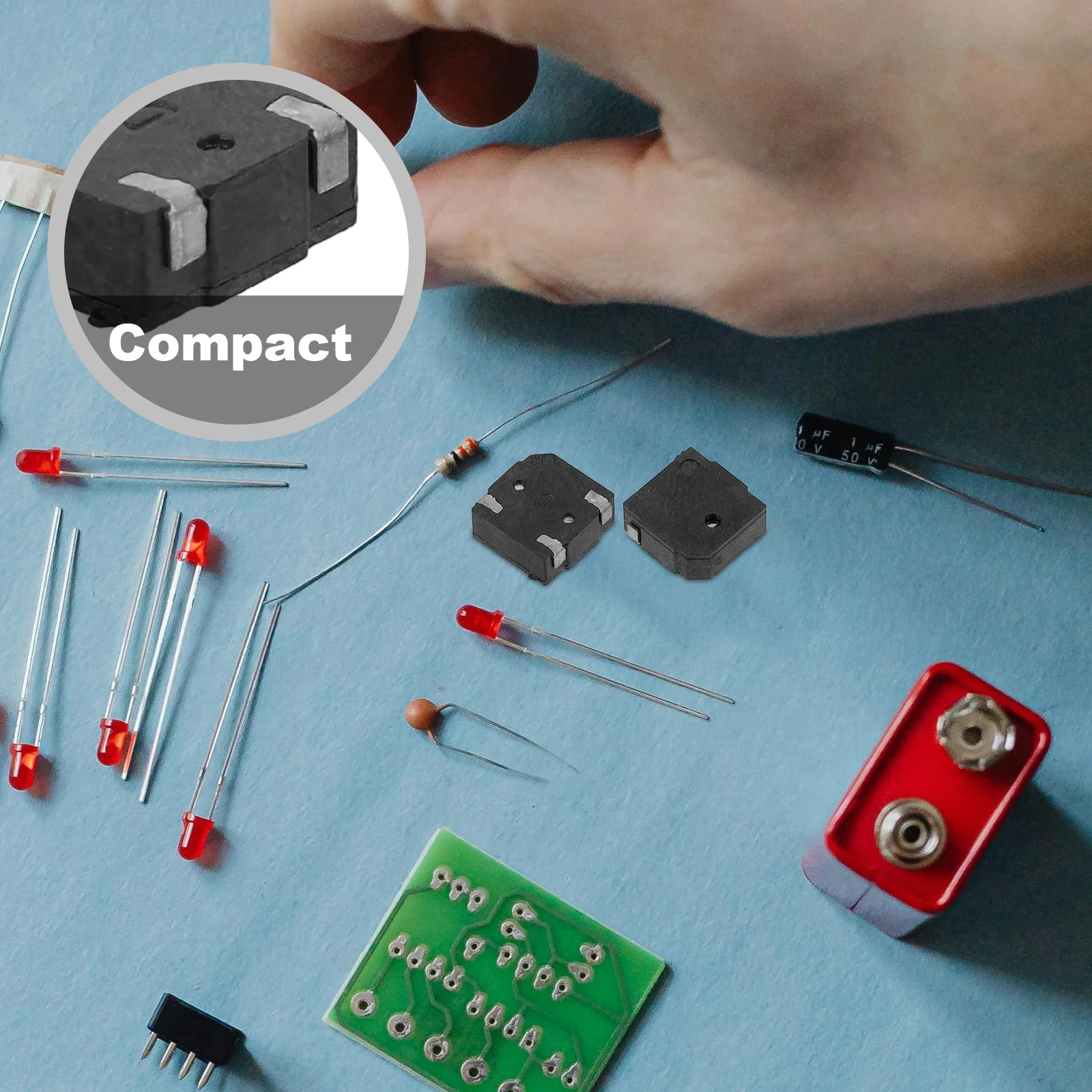 4 pçs mini buzzer brincadeira kit micro eletrônico sirene para surpresas divertidas truque porta alarme buzzer plástico piezo substituição alta