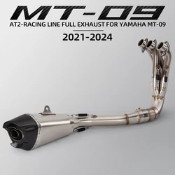 For R9 MT09 MT09SP FZ09 XSR900 Tracer 9/GT 2021-2026 Race AT2 w/ Stainless Muffler Full Motorcycle Systems Exhaust Front Pipe